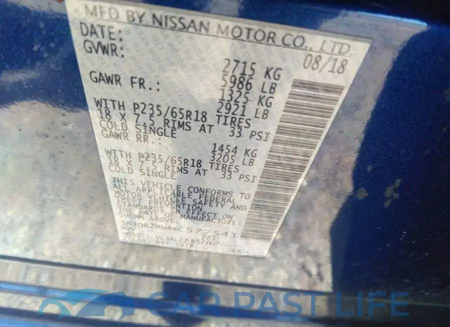 5N1DR2MN4KC577541# 9