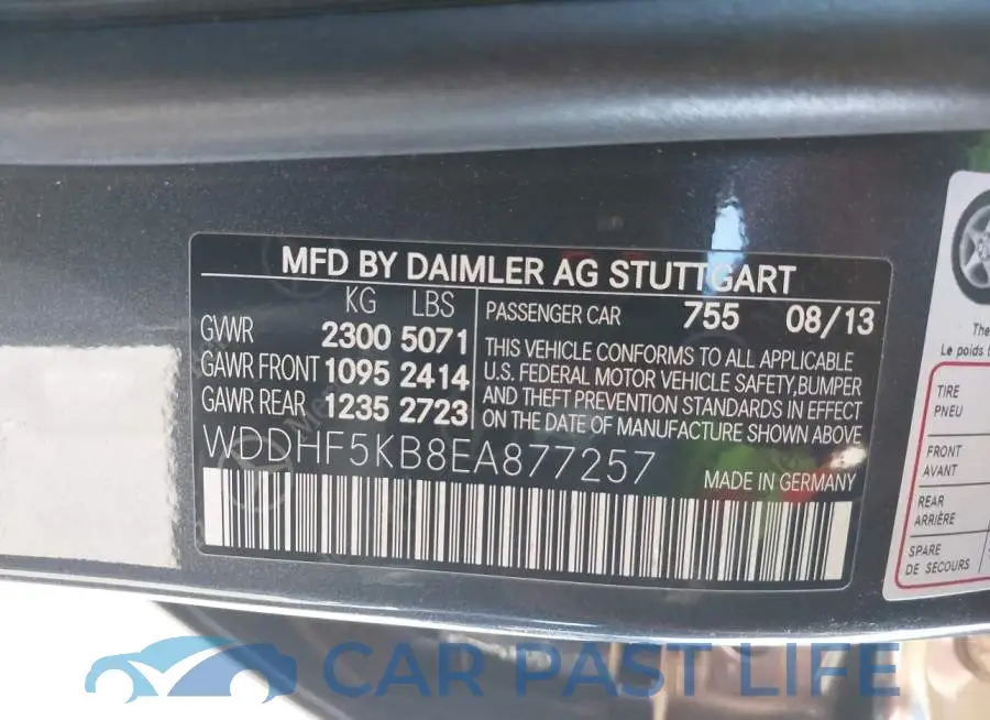 WDDHF5KB8EA877257# 9