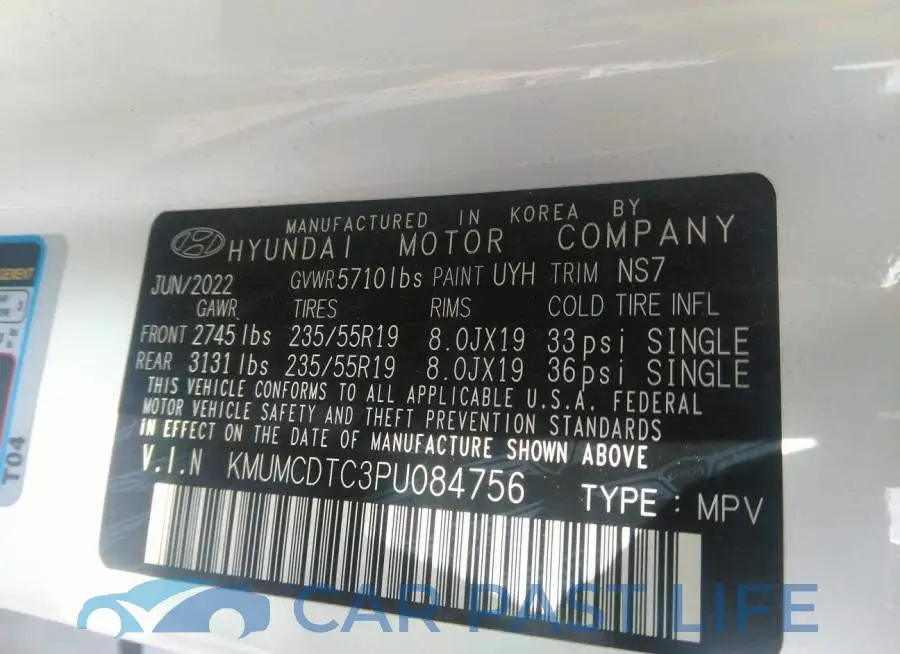 KMUMCDTC3PU084756# 9