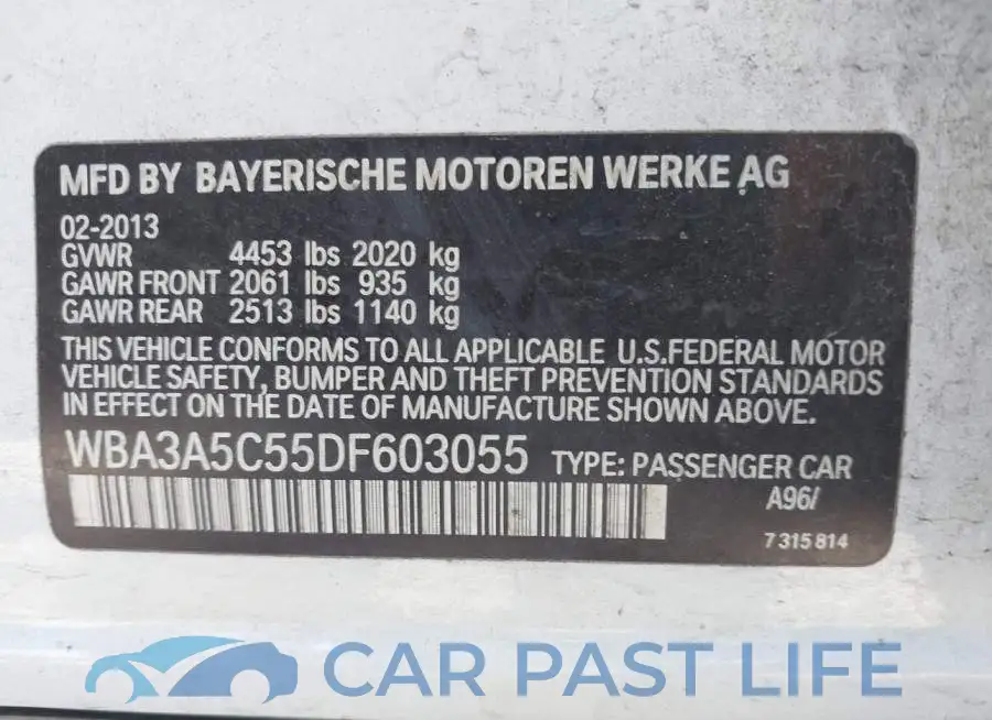 WBA3A5C55DF603055# 9