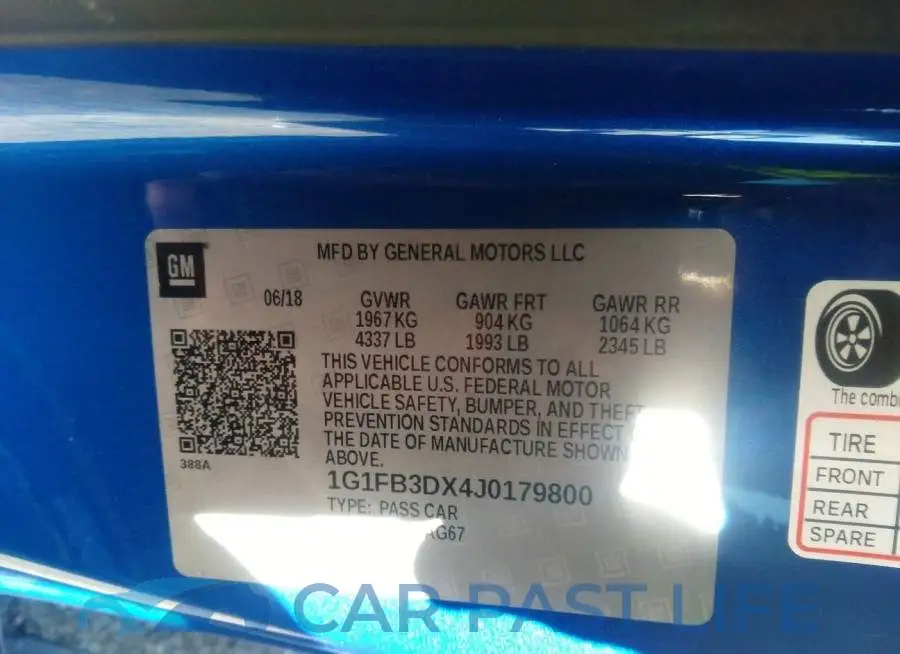 1G1FB3DX4J0179800# 9