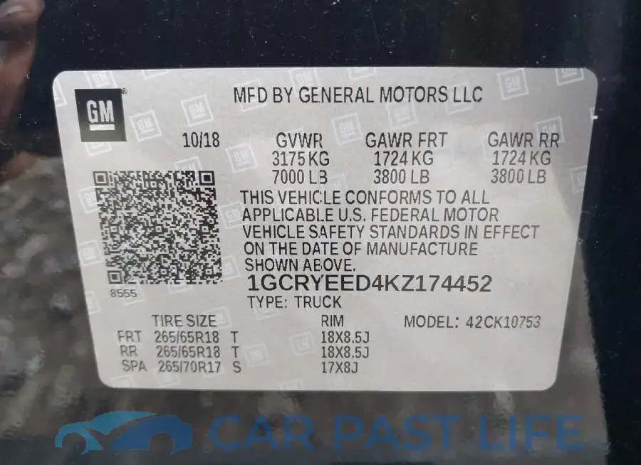 1GCRYEED4KZ174452# 9