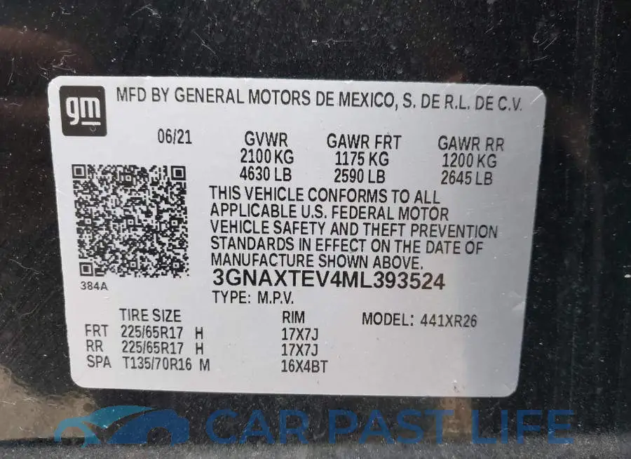 3GNAXTEV4ML393524# 9