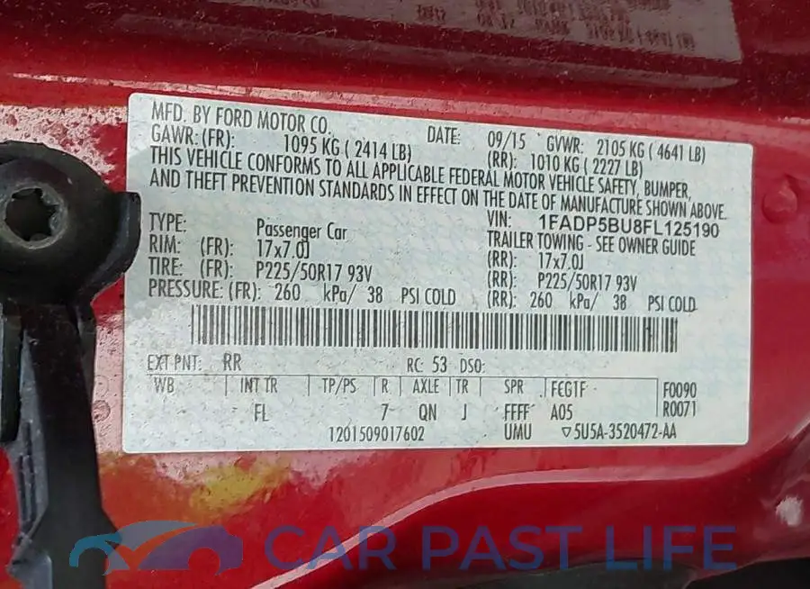 1FADP5BU8FL125190# 9