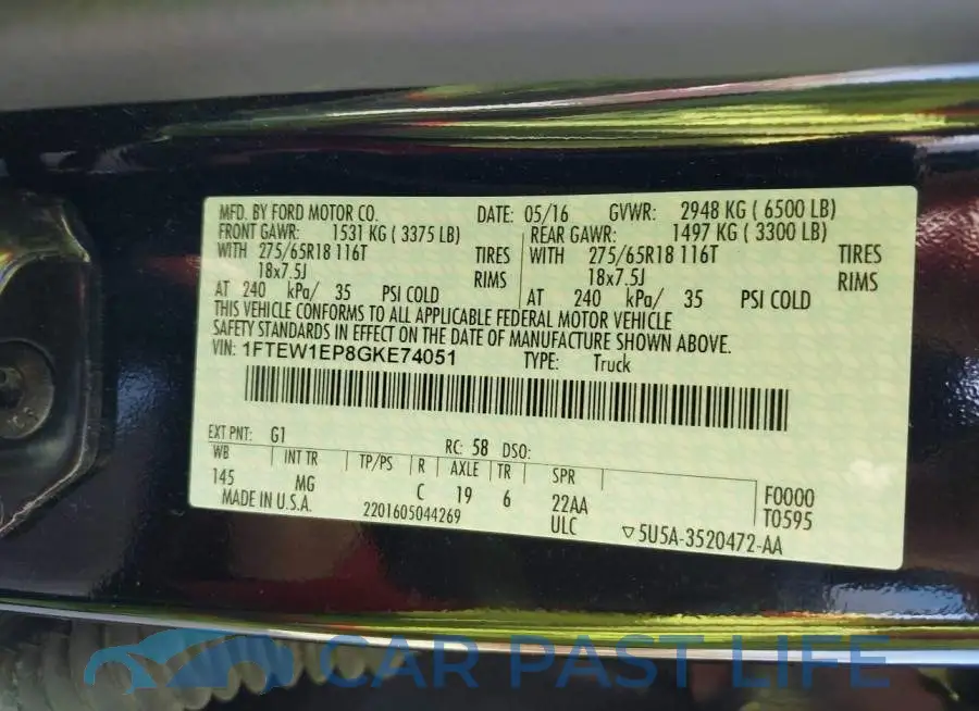 1FTEW1EP8GKE74051# 9