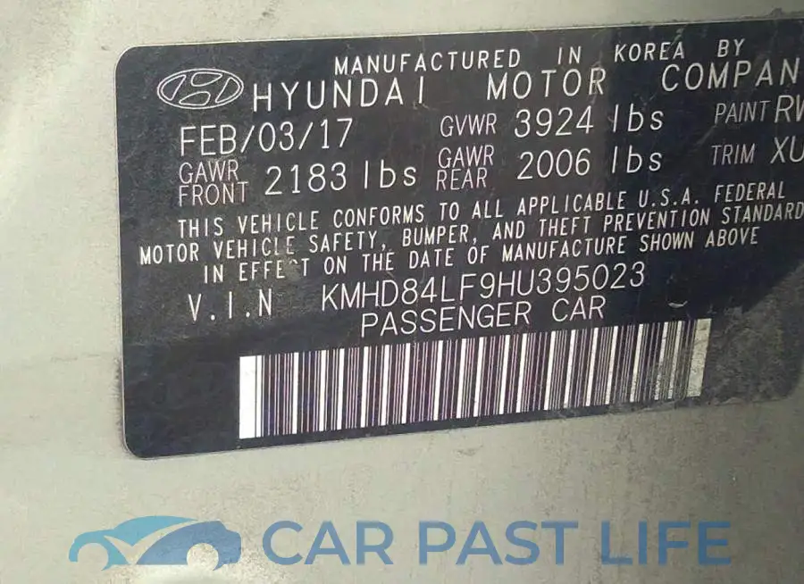 KMHD84LF9HU395023# 9