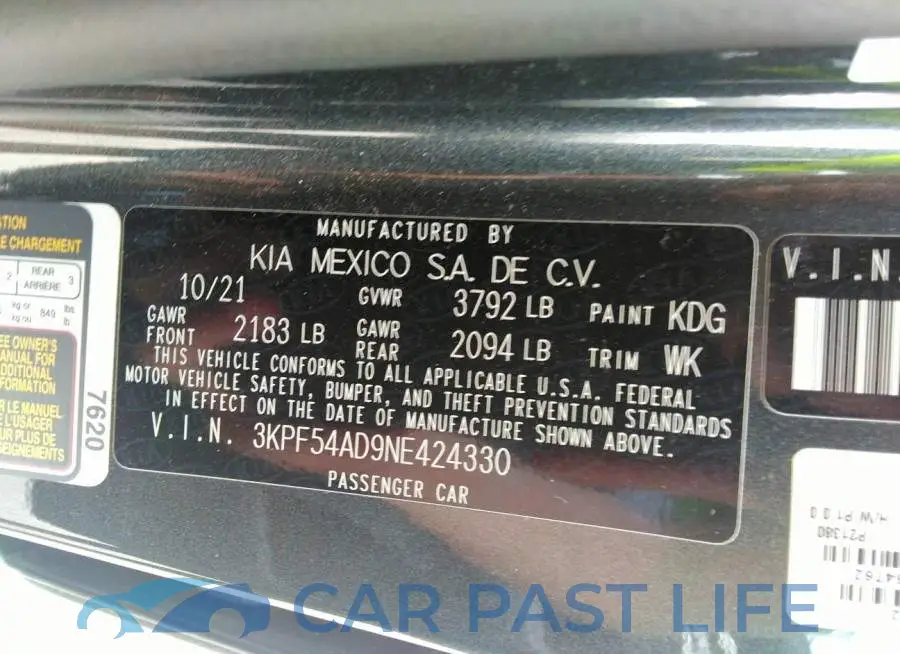 3KPF54AD9NE424330# 9