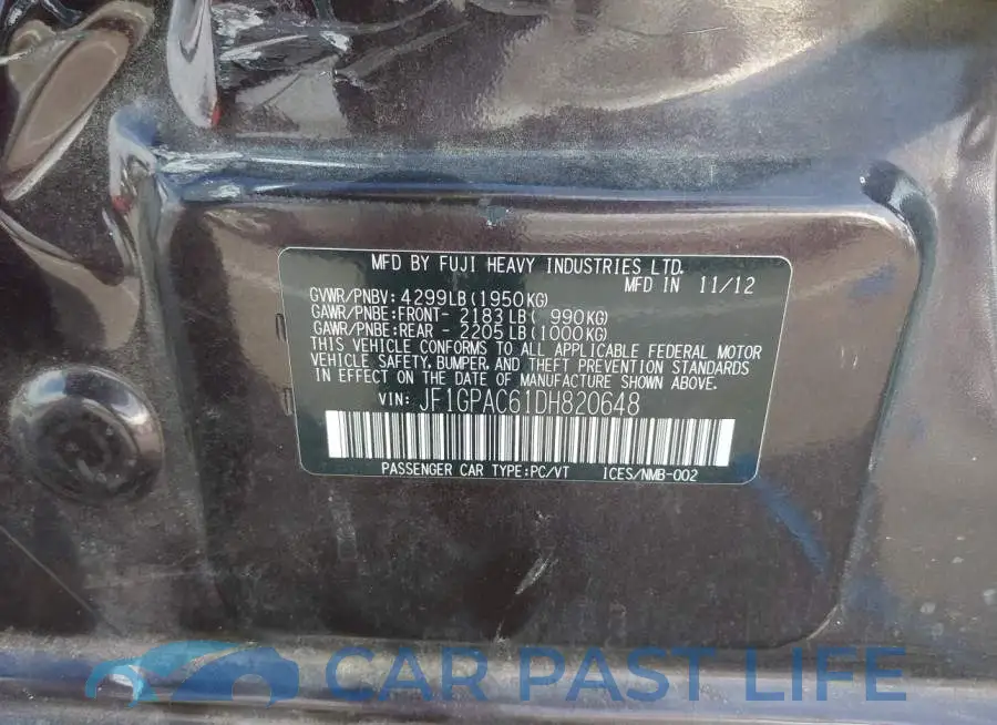 JF1GPAC61DH820648# 9