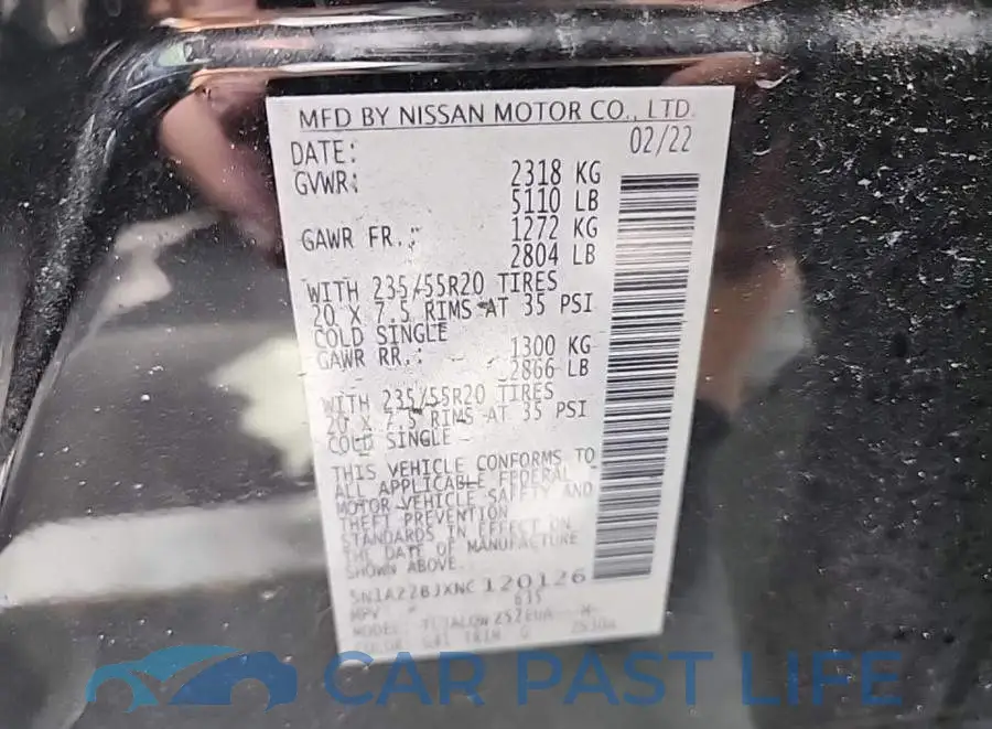 5N1AZ2BJXNC120126# 8
