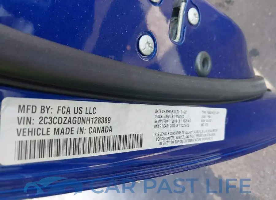 2C3CDZAG0NH128389# 9