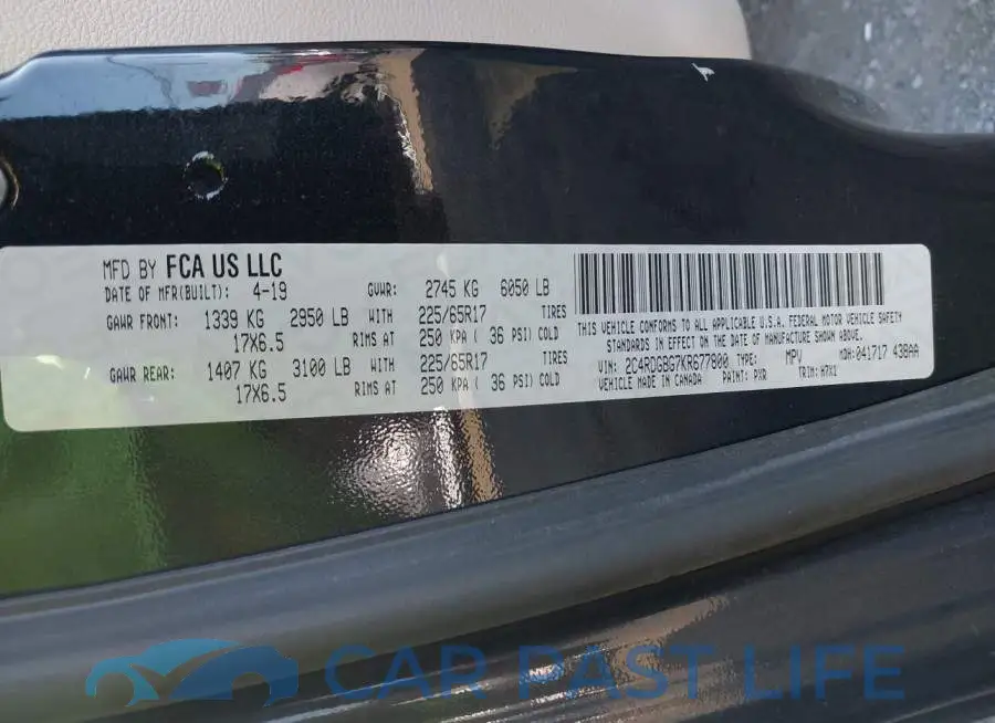 2C4RDGBG7KR677800# 9