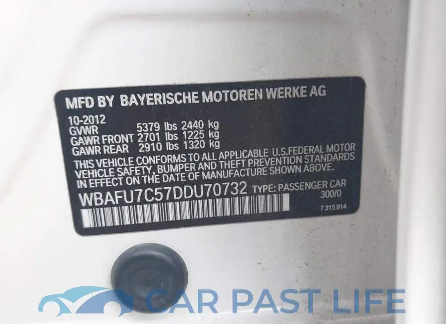 WBAFU7C57DDU70732# 9