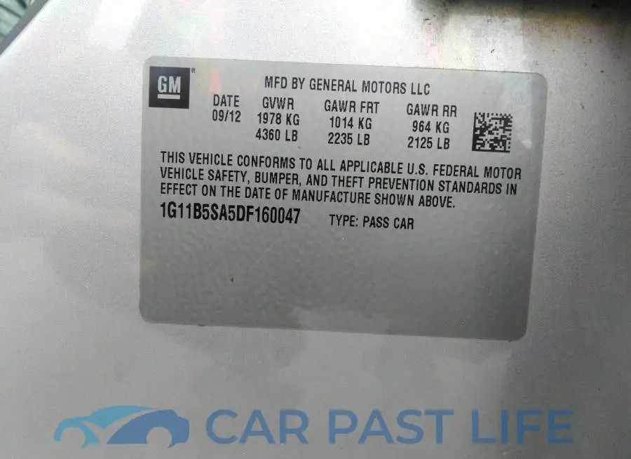 1G11B5SA5DF160047# 9