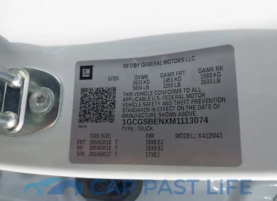 1GCGSBENXM1113074# 9