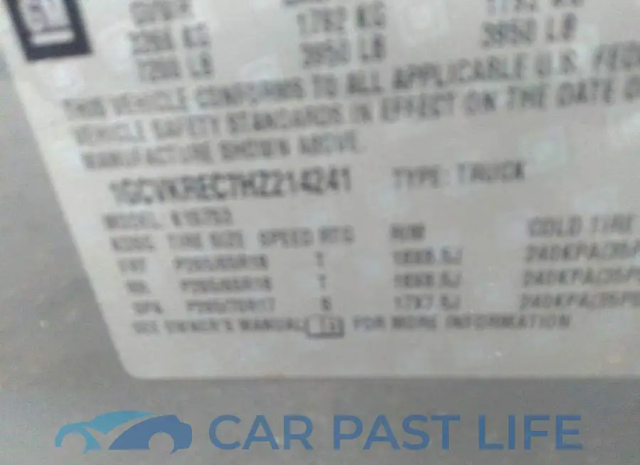 1GCVKREC7HZ214241# 9