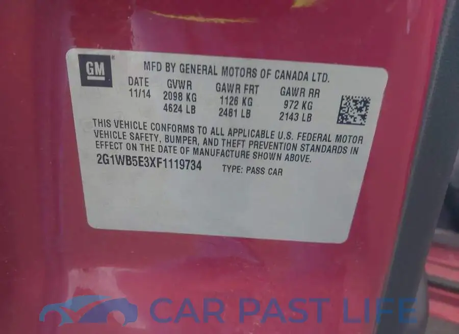 2G1WB5E3XF1119734# 9