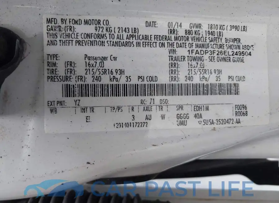 1FADP3F26EL249504# 9