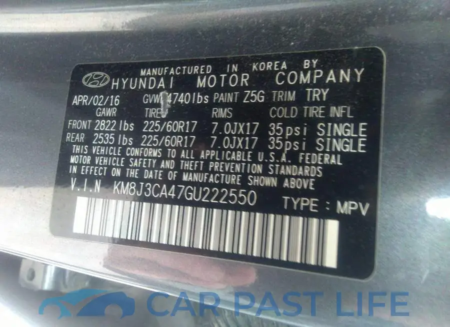 KM8J3CA47GU222550# 9