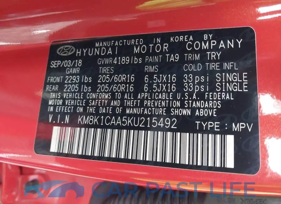 KM8K1CAA5KU215492# 9