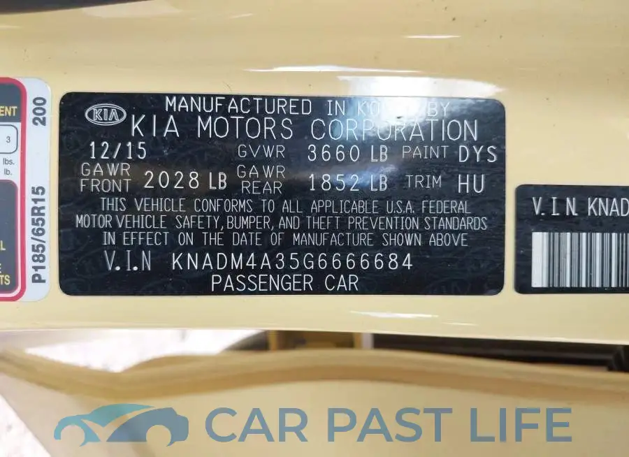 KNADM4A35G6666684# 9