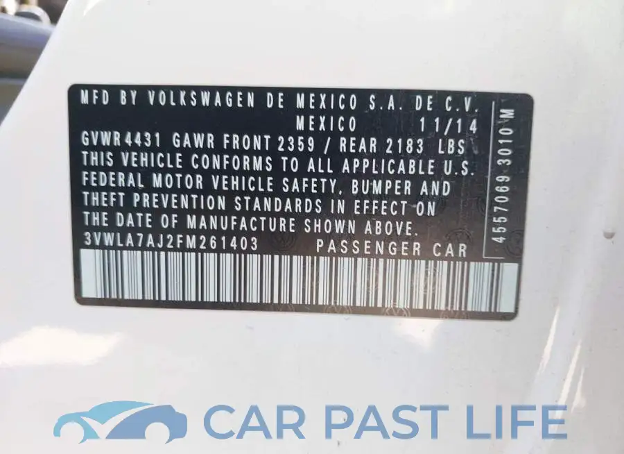 3VWLA7AJ2FM261403# 9