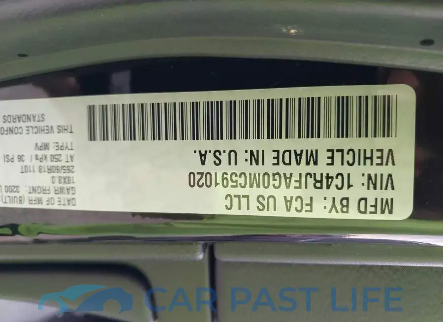 1C4RJFAG0MC591020# 9
