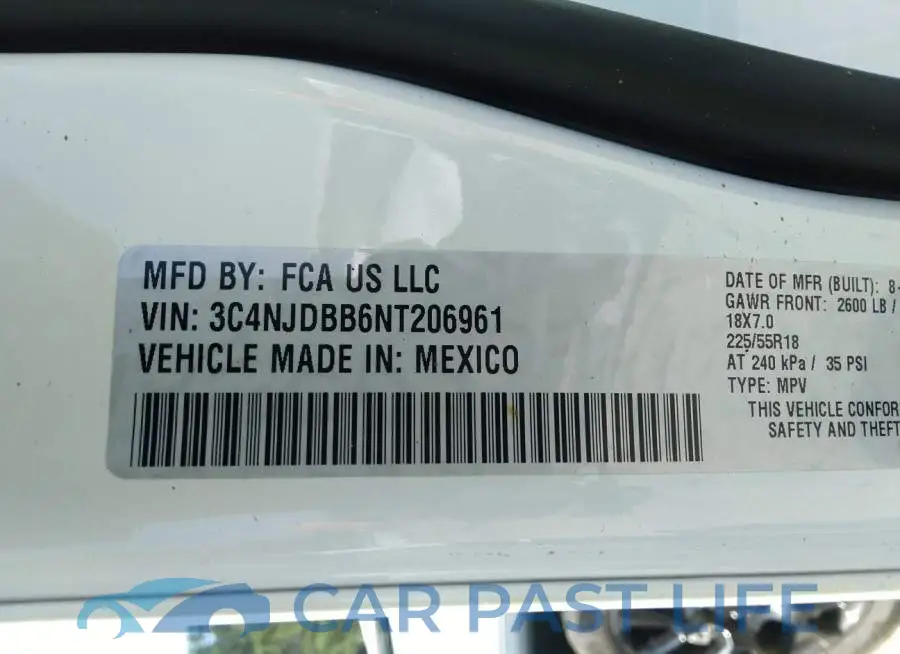 3C4NJDBB6NT206961# 9