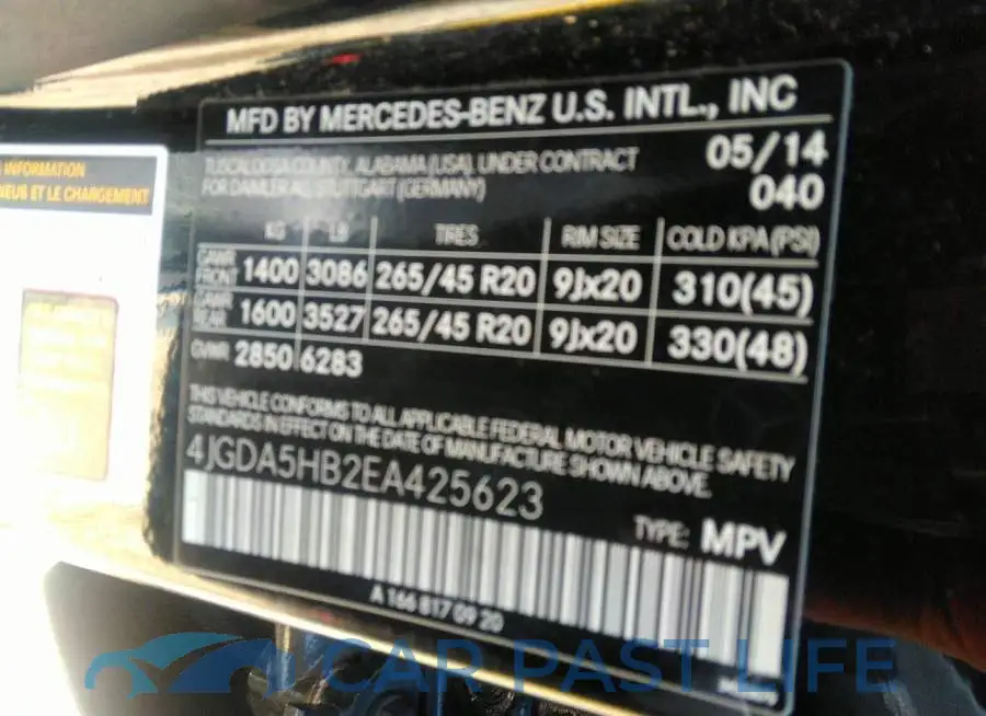 4JGDA5HB2EA425623# 9