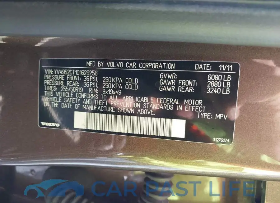 YV4952CT1D1629256# 9