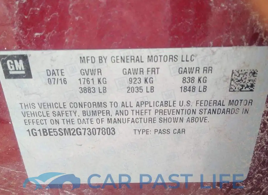 1G1BE5SM2G7307803# 9