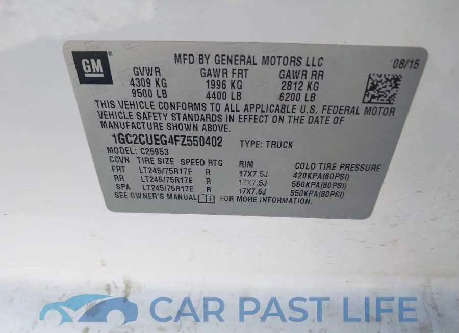1GC2CUEG4FZ550402# 9