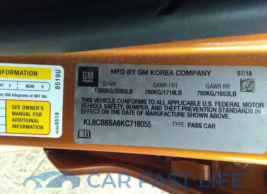 KL8CB6SA6KC716055# 9