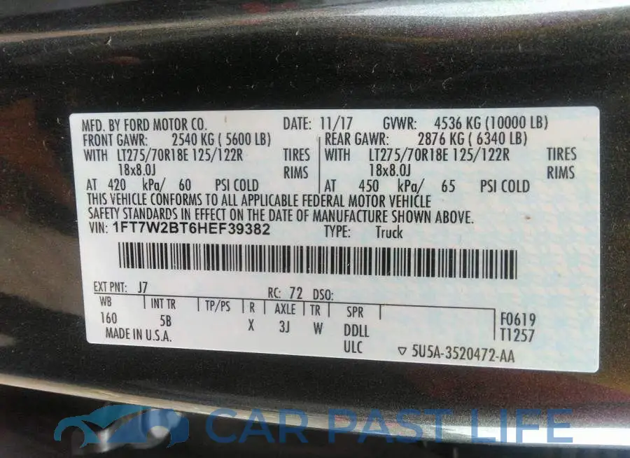 1FT7W2BT6HEF39382# 9