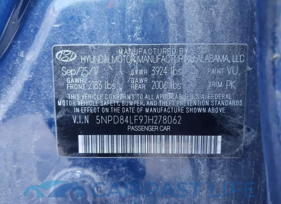 5NPD84LF9JH278062# 9