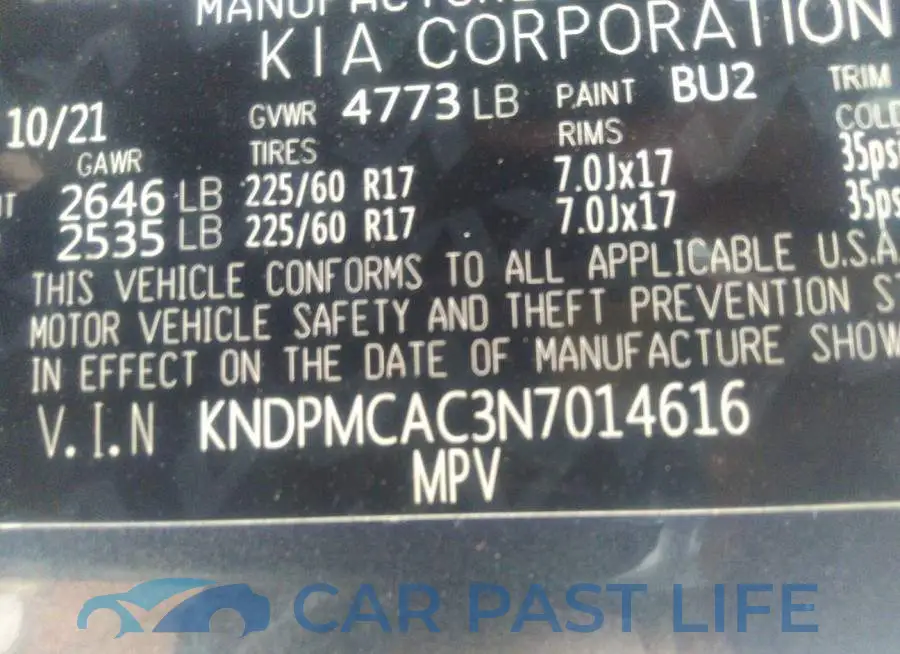 KNDPMCAC3N7014616# 9