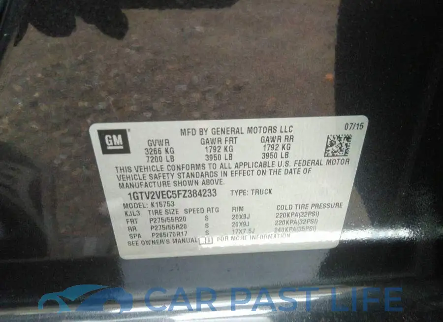 1GTV2VEC5FZ384233# 9