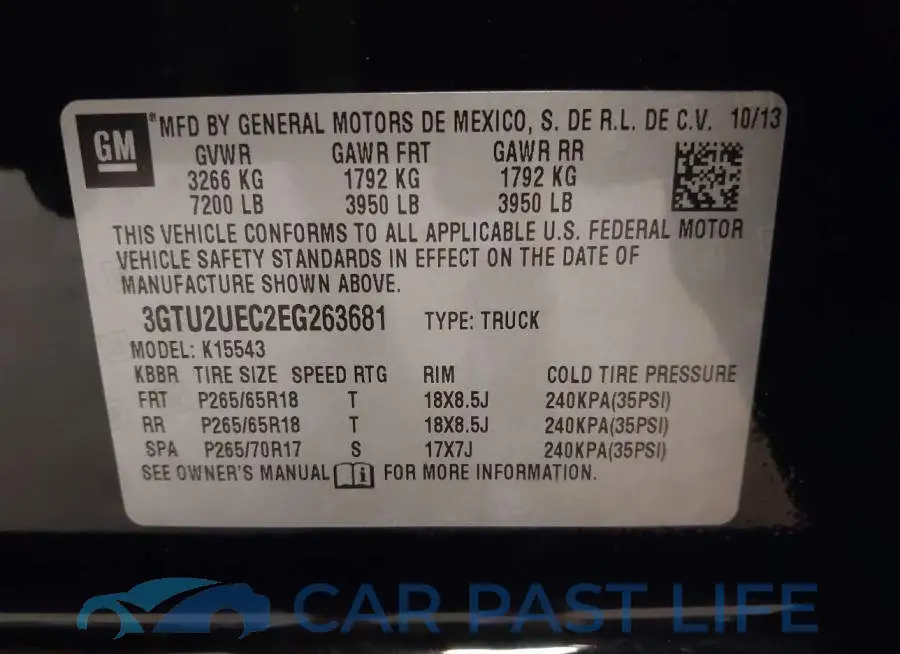 3GTU2UEC2EG263681# 9