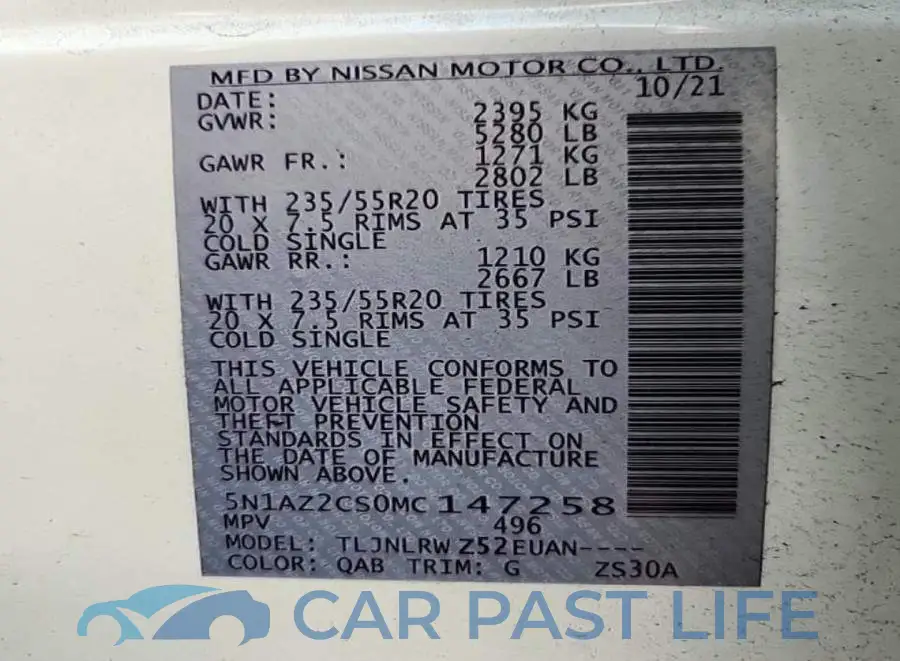 5N1AZ2CS0MC147258# 8