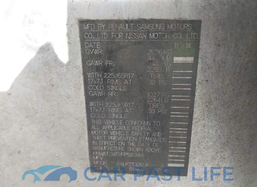 KNMAT2MT8FP516344# 9