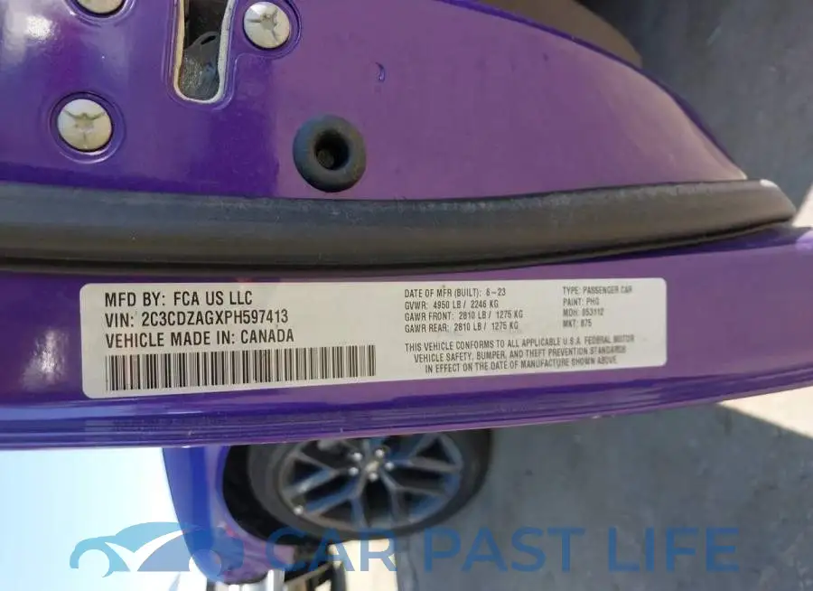2C3CDZAGXPH597413# 9