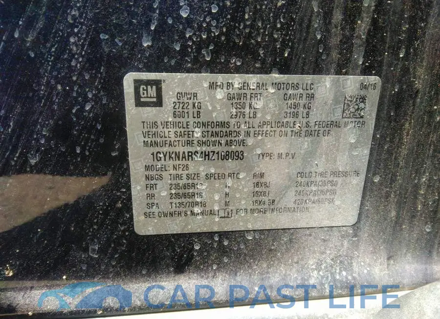 1GYKNARS4HZ108093# 9