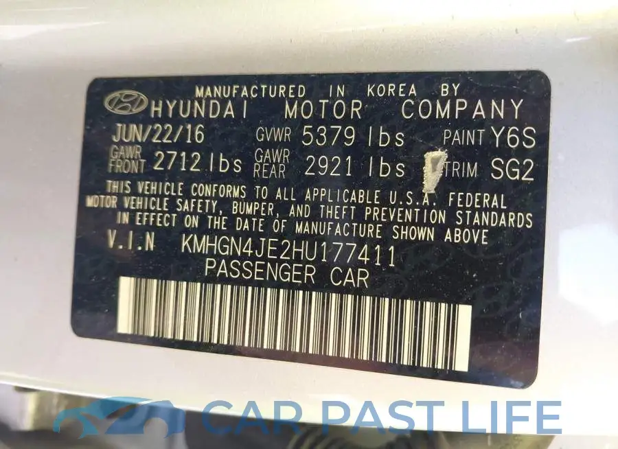 KMHGN4JE2HU177411# 9