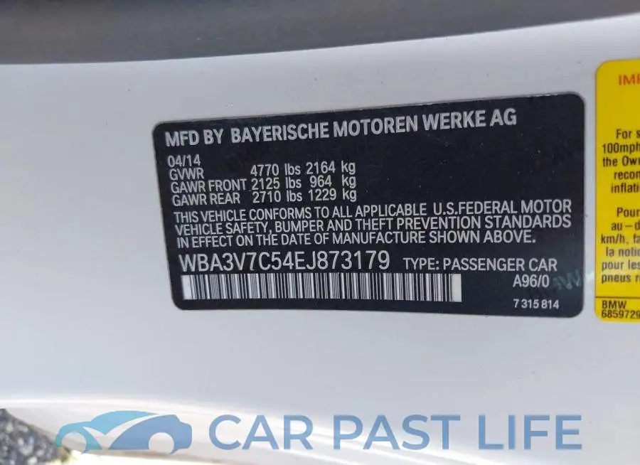 WBA3V7C54EJ873179# 9