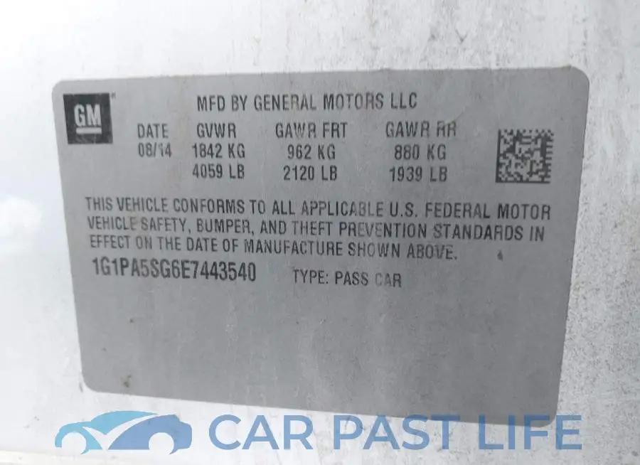 1G1PA5SG6E7443540# 9