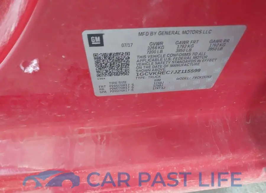 1GCVKREC7JZ115599# 9