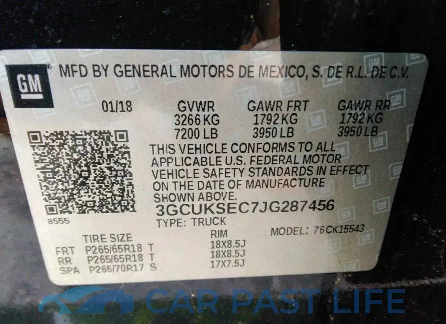 3GCUKSEC7JG287456# 9