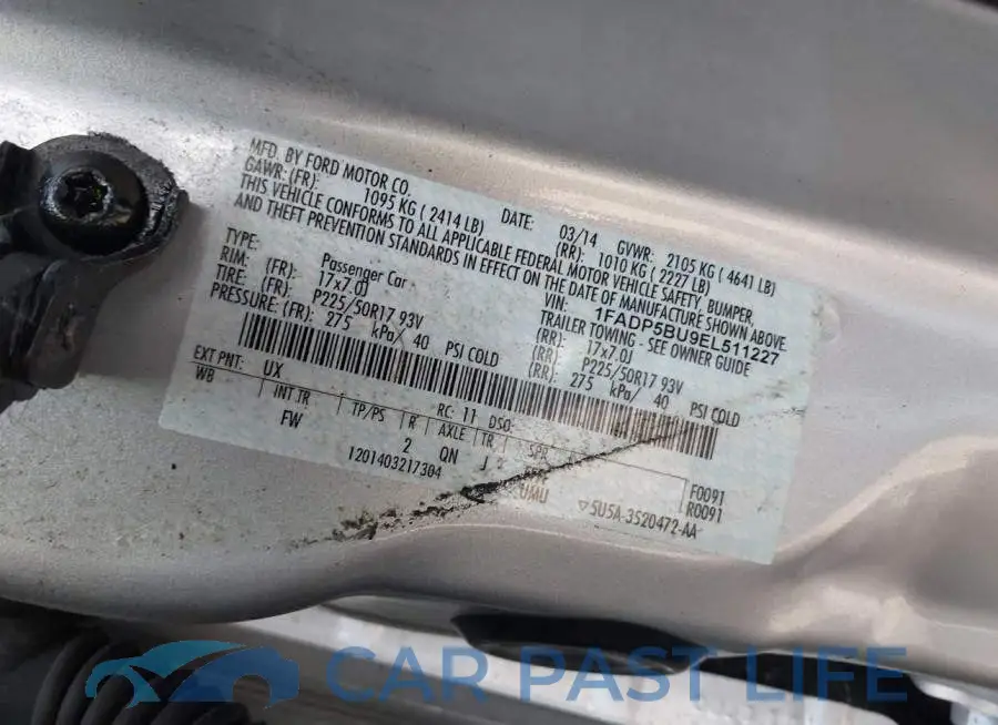 1FADP5BU9EL511227# 9