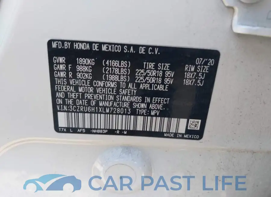 3CZRU6H1XLM728013# 9