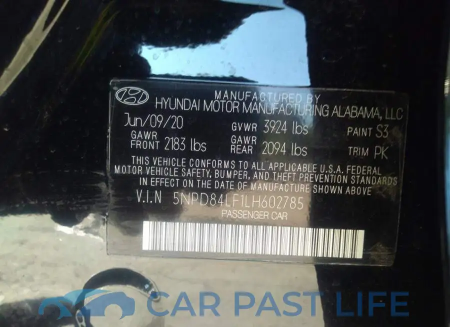 5NPD84LF1LH602785# 9
