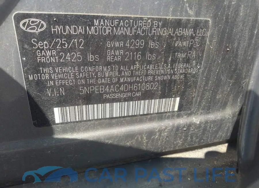 5NPEB4AC4DH610802# 9